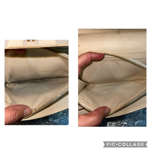 Louis Vuitton Damier Azur Coated Canvas Leather Sarah Long Wallet - Picture 6 of 13